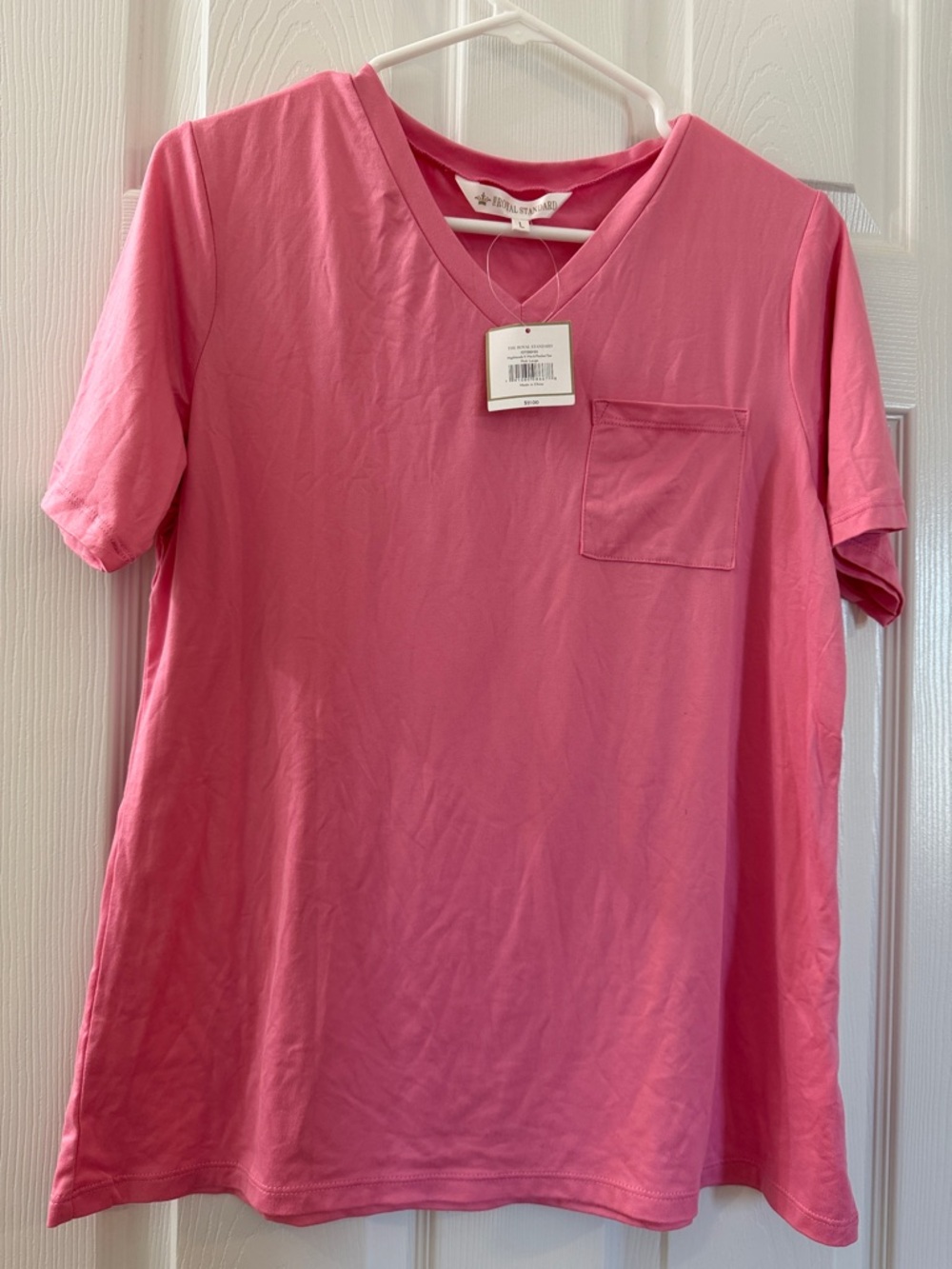 Women’s V-Neck Pocket Sleep Tee - Pink